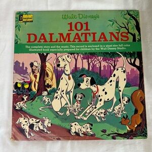 Disneyland Records 101 Dalmations Disney 12" Vinyl LP Record 3928 1965 plus Book